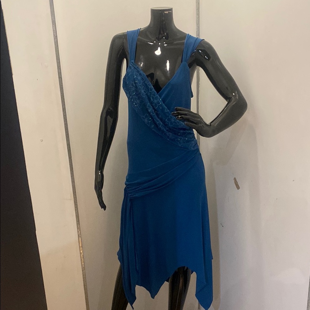 Forever 21 Blue Asymmetrical Plunge Sundress